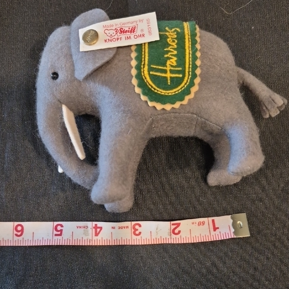 Steiff Made For Harrods Gray Elephant Plush - Picture 8 of 9